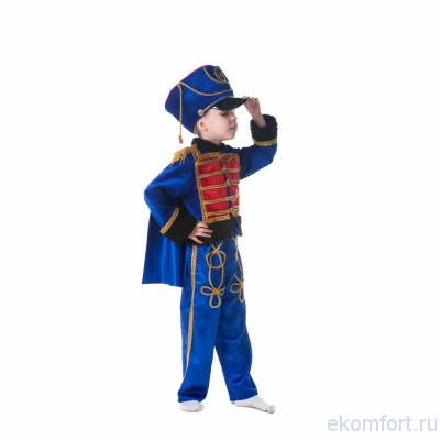 Костюм Гусар детский  Карнавальный костюм "Гусар" детский Комплектность: головной убор,брюки и камзол. Материал: атлас, велюр. Рассчитан на рост от 115 до 125 см.
Производство: Украина