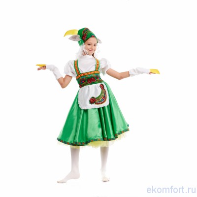 Карнавальный костюм Коза-мама Карнавальный костюм Коза-мама.
Комплектность: сарафан, рубашка, головной убор, перчатки.
Ткань:вельбо, атлас, фатин.
Размер: на рост от 130 до 140
Производство: Украина.