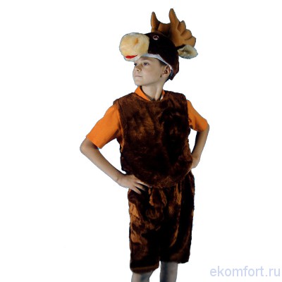 Костюм Лосенок Карнавальный костюм Лосенок, арт.С1072  Рассчитан для детей от 3-х до 8-ми лет. В комплекте шапочка, жилет, бриджи. Выполнен из искусственного меха.
Производство: Россия